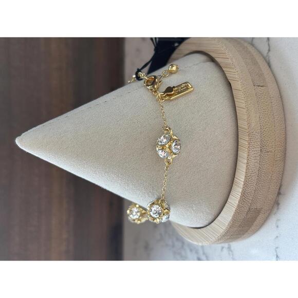 Kate Spade Gold Tone Crystal Chain Bracelet - Picture 2 of 6